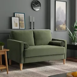New Kirklands Home Olive Chelsea Modern Loveseat Green