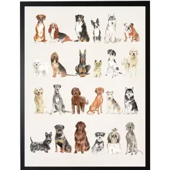 New Kirklands Home One Big Happy Dog Family Framed Wall Plaque