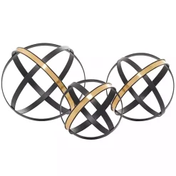Clearance Kirklands Home Onyx and Gold 3-pc. Orb Sculpture Set
