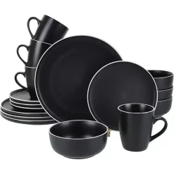 New Kirklands Home Onyx Eliza 16-pc. Dinnerware Set Black