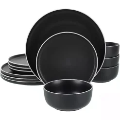 Discount Kirklands Home Onyx Eliza 12-pc. Dinnerware Set Black