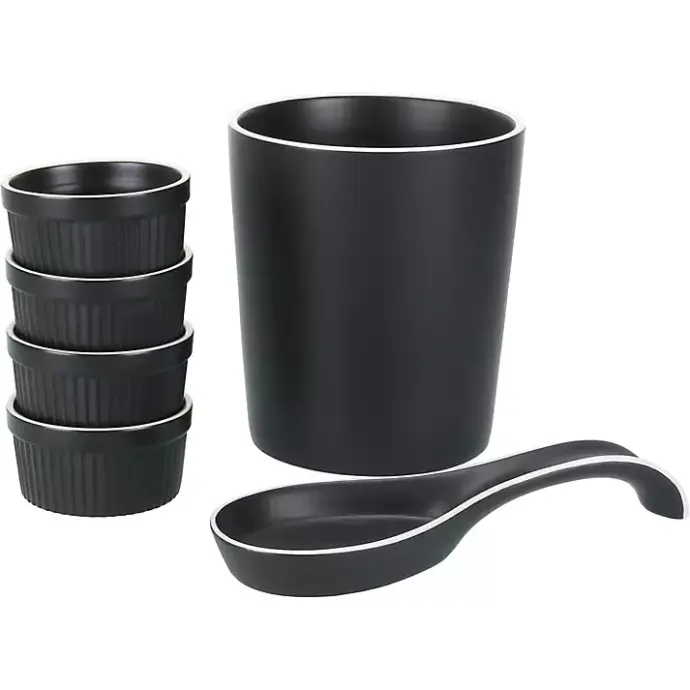 Kirklands Home Onyx Katy 6-pc. Kitchen Accessories Set Black
