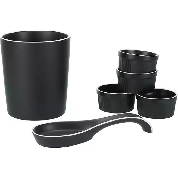 Kirklands Home Onyx Katy 6-pc. Kitchen Accessories Set Black