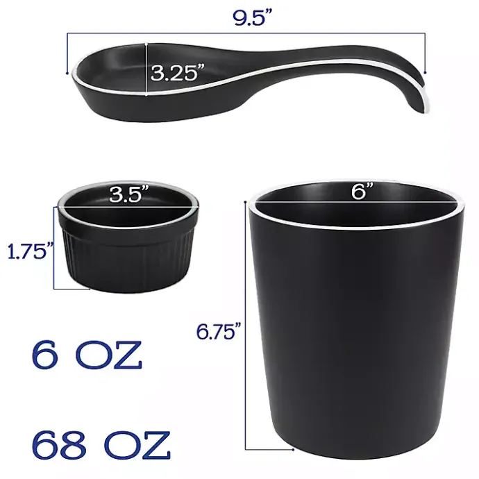 Kirklands Home Onyx Katy 6-pc. Kitchen Accessories Set Black