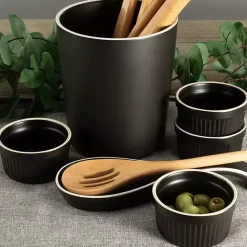 Kirklands Home Onyx Katy 6-pc. Kitchen Accessories Set Black