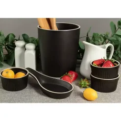 Kirklands Home Onyx Katy 6-pc. Kitchen Accessories Set Black