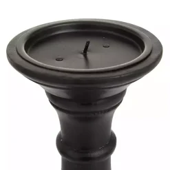Kirklands Home Onyx Turned Wood 3-pc. Candle Holder Set Black