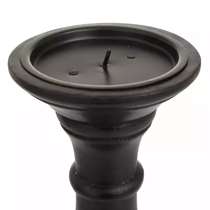 Kirklands Home Onyx Turned Wood 3-pc. Candle Holder Set Black