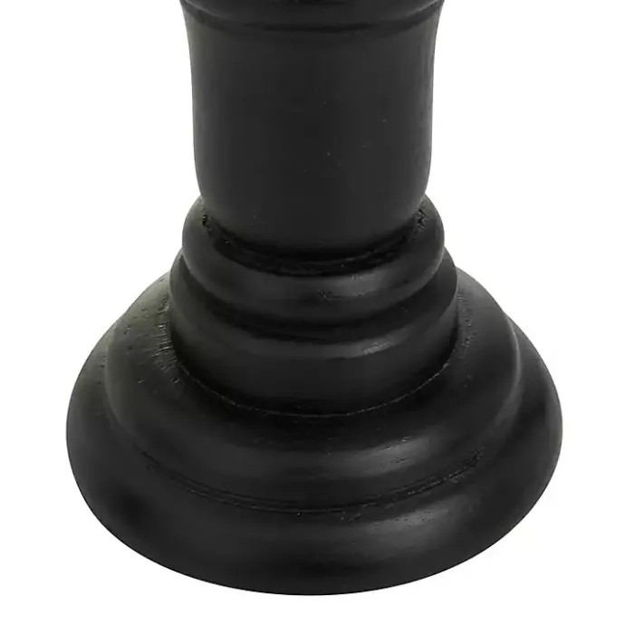 Kirklands Home Onyx Turned Wood 3-pc. Candle Holder Set Black