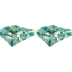 Best Kirklands Home Opal Vida Wicker Seat Outdoor Cushions, Set of 2 Green
