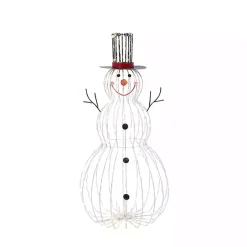 Discount Kirklands Home Open Frame Metal LED Snowman White