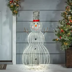 Discount Kirklands Home Open Frame Metal LED Snowman White