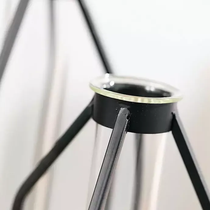 Sale Kirklands Home Open Iron Frame Tube Vases, Set of 2 Black