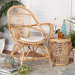 Best Kirklands Home Open Woven Rattan Accent Chair White