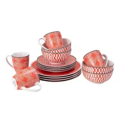 Clearance Kirklands Home Opulent Stoneware 16-pc. Dinnerware Set Orange