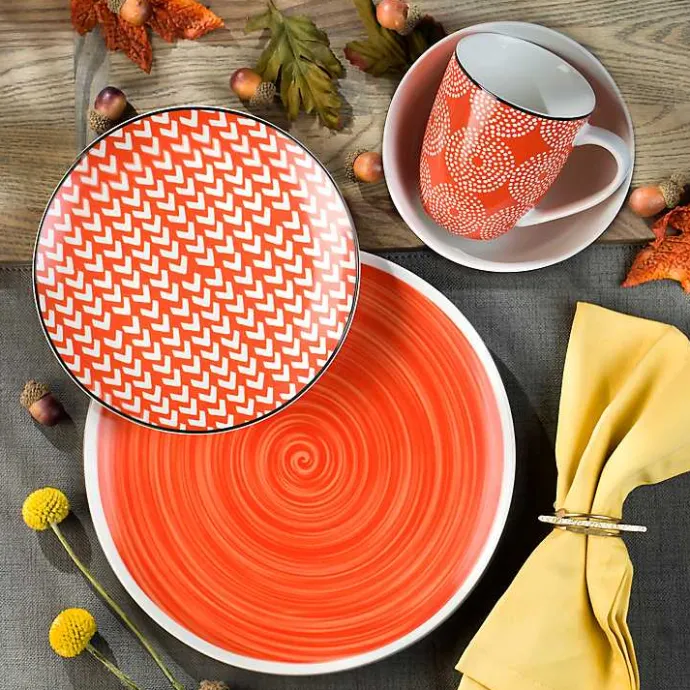 Clearance Kirklands Home Opulent Stoneware 16-pc. Dinnerware Set Orange