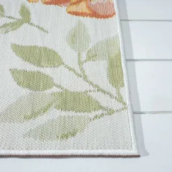 Sale Kirklands Home Orange & Green Floral Reversible Outdoor Rug, 5x7