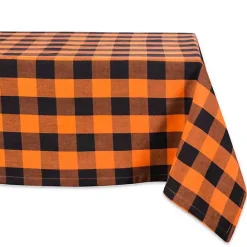Best Kirklands Home Orange and Black Buffalo Check Tablecloth