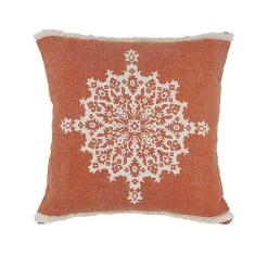 Discount Kirklands Home Orange and White Medallion Pillow