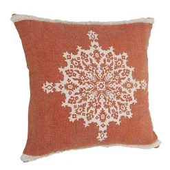 Discount Kirklands Home Orange and White Medallion Pillow