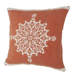 Discount Kirklands Home Orange and White Medallion Pillow