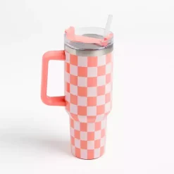 Best Kirklands Home Checkered Otto 40 oz. Insulated Tumbler Orange