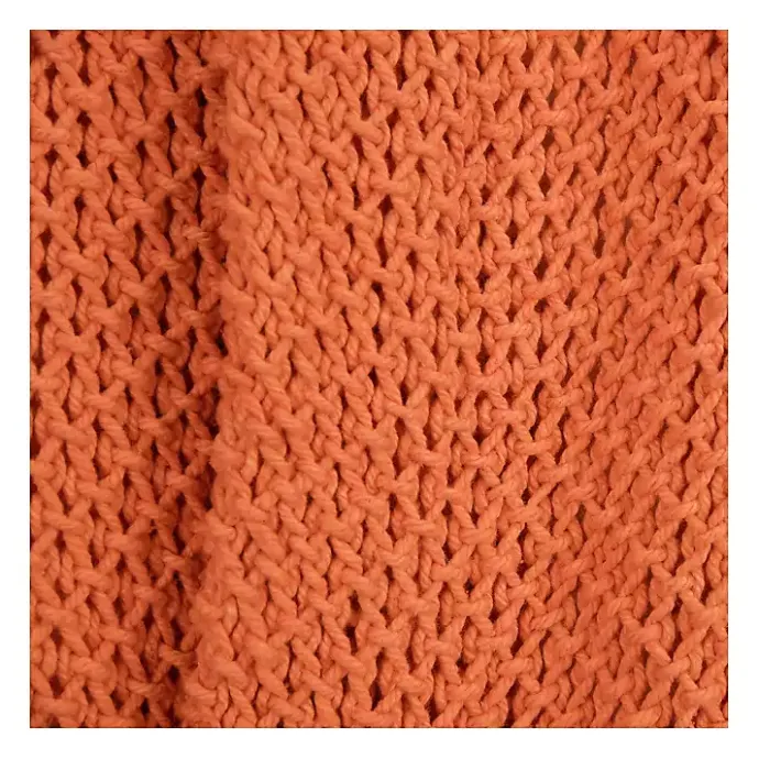 Sale Kirklands Home Cotton Tassel Throw Orange