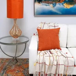 Clearance Kirklands Home Curved Stripes Pillow Orange