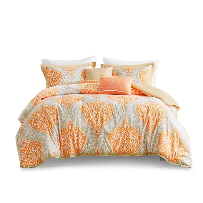 Discount Kirklands Home Orange Damask 4-pc. Twin/Twin XL Comforter Set