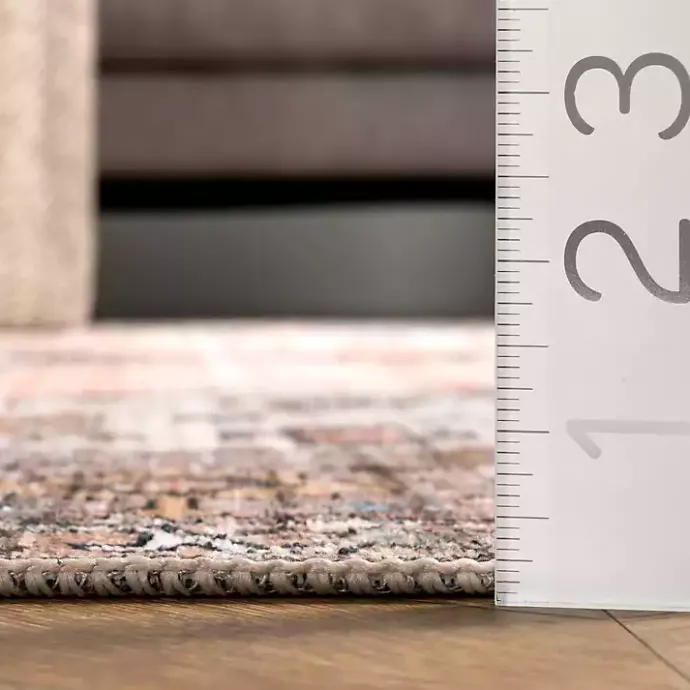 Outlet Kirklands Home Orange Distressed Medallion Washable Area Rug, 3x5