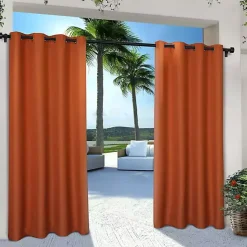 Best Kirklands Home Eliza Outdoor Curtain Panel Set, 96 in. Orange
