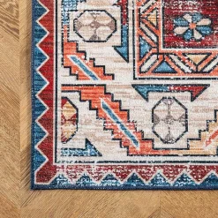 Best Kirklands Home Orange Faded Medallion Washable Area Rug, 4x6