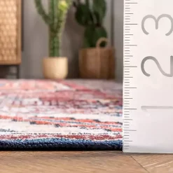 Best Kirklands Home Orange Faded Medallion Washable Area Rug, 4x6