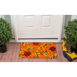 Sale Kirklands Home Orange Fall Botanical Doormat