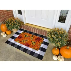 Sale Kirklands Home Orange Fall Botanical Doormat