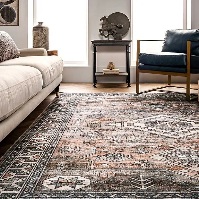 Sale Kirklands Home Orange Global Pattern Washable Runner