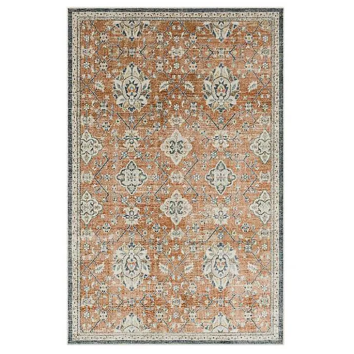 Sale Kirklands Home Granary Floral Area Rug, 6x9 Orange