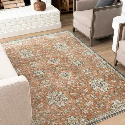 Sale Kirklands Home Granary Floral Area Rug, 8x10 Orange