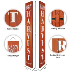 Outlet Kirklands Home Orange Happy Harvest Porch Board, 10 in.