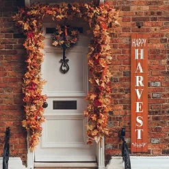 Outlet Kirklands Home Orange Happy Harvest Porch Board, 10 in.