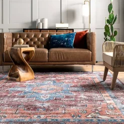 Best Kirklands Home Orange Medallion Washable Runner