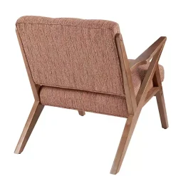 Sale Kirklands Home Mid-Century Pecan Finish Accent Chair Orange