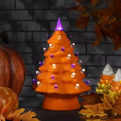 Hot Kirklands Home Nostalgic LED Halloween Tree Orange