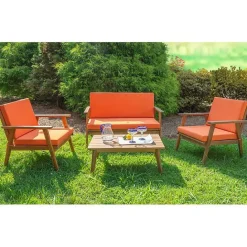 Clearance Kirklands Home 4-pc. Acacia Wood Outdoor Living Set Orange