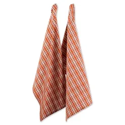 Clearance Kirklands Home Orange Plaid Turkey 3-pc. Potholder & Towel Set