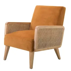 Online Kirklands Home Orange Rattan Accent Chair Yellow