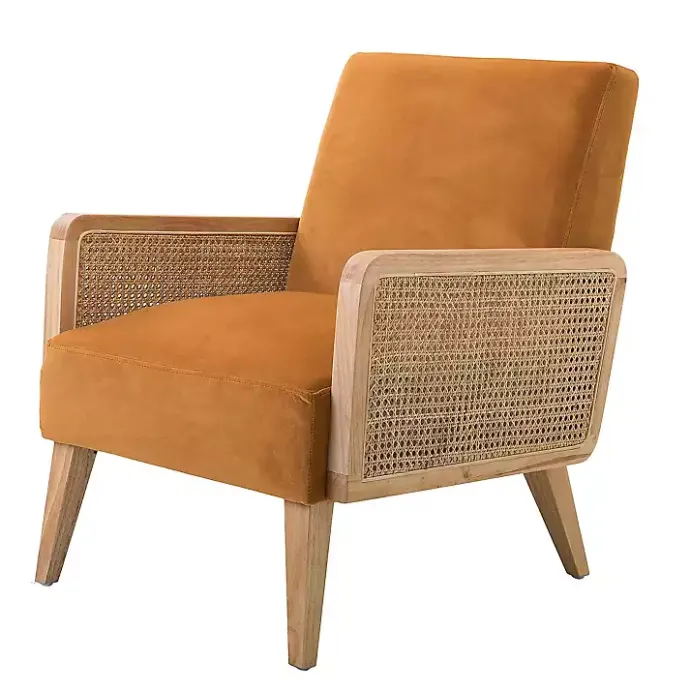 Online Kirklands Home Orange Rattan Accent Chair Yellow