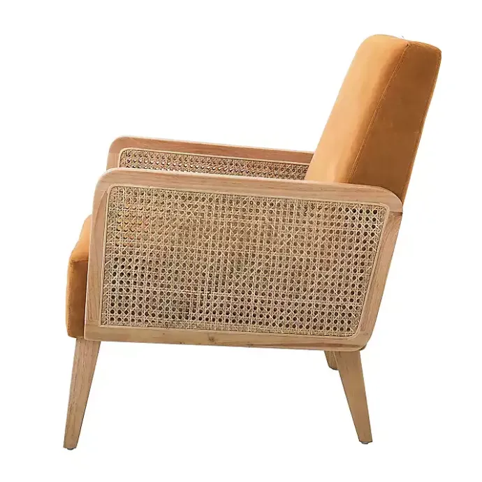Online Kirklands Home Orange Rattan Accent Chair Yellow