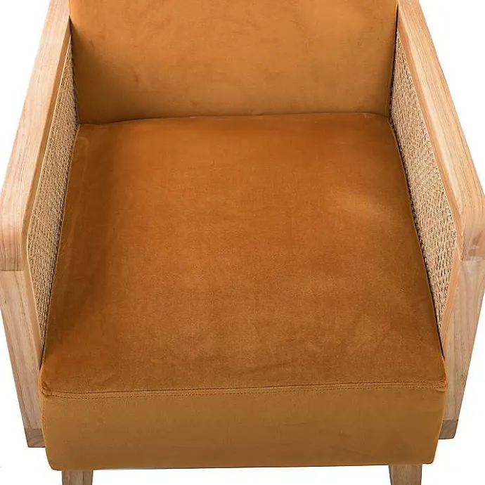 Online Kirklands Home Orange Rattan Accent Chair Yellow