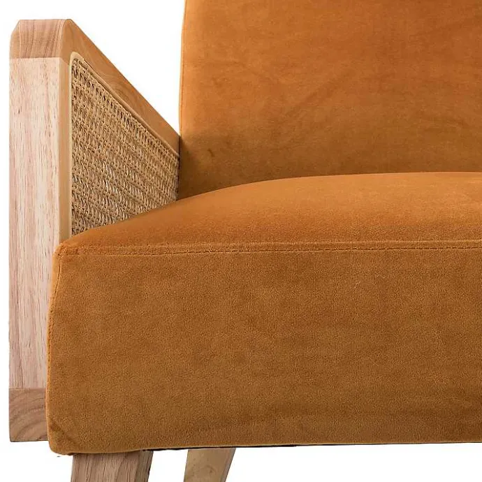 Online Kirklands Home Orange Rattan Accent Chair Yellow